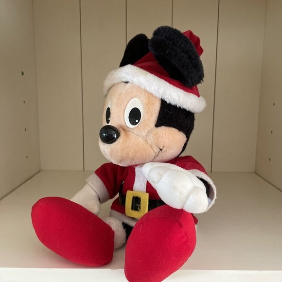 Vtg Playskool Santa Mickey Mouse Plush Christmas Santa Clause Suit Red Feet 20" - Picture 8 of 16